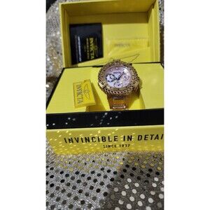 INVICTA RESERVE SWISS RONDA GOLD UNISEX Z60 WATCH, MOTHER OF PEARL DIAL